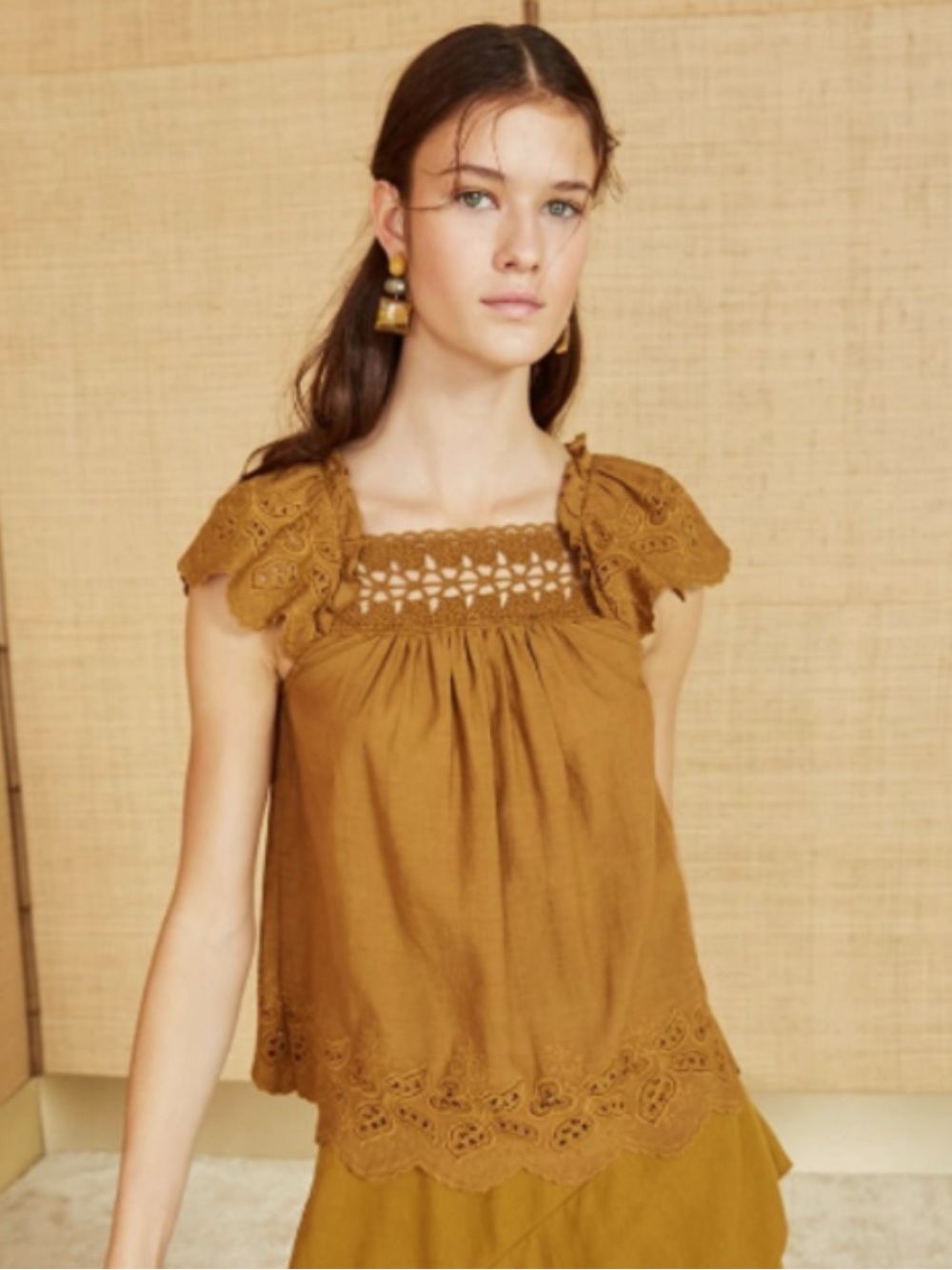 ULLA JOHNSON Ariel Blouse Bronze sz 4